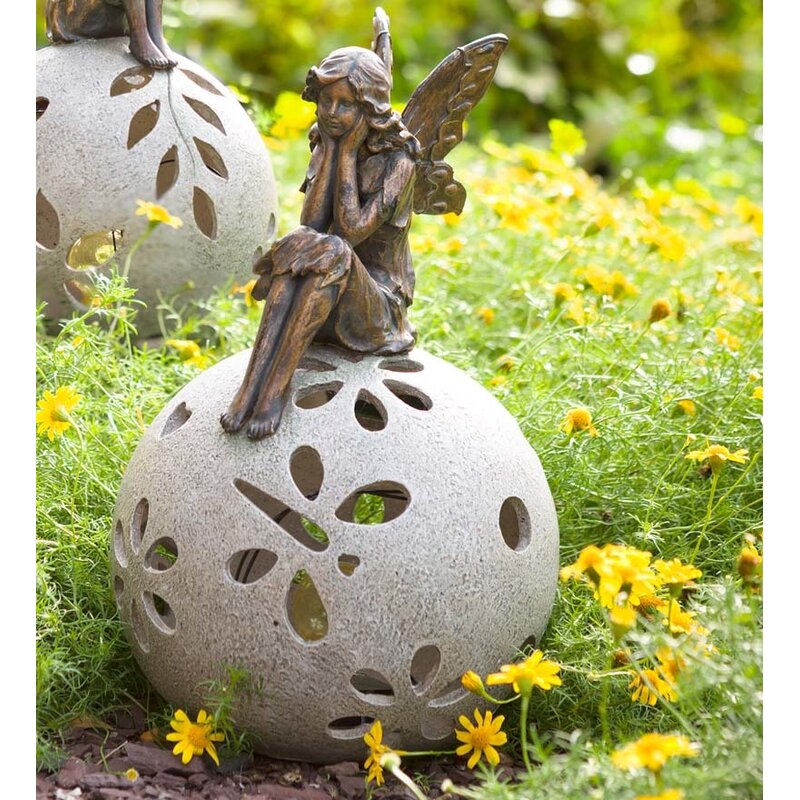 solar powered fairy statue